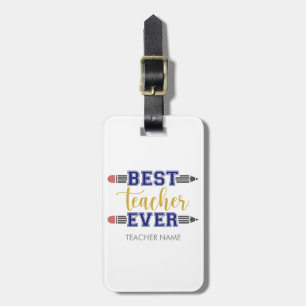 Étiquette À Bagage Meilleur enseignant personnalisé jamais - Cadeau C