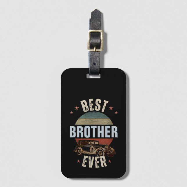 ÉTIQUETTE À BAGAGE MEILLEUR FRÈRE JAMAIS  (Devant Vertical)