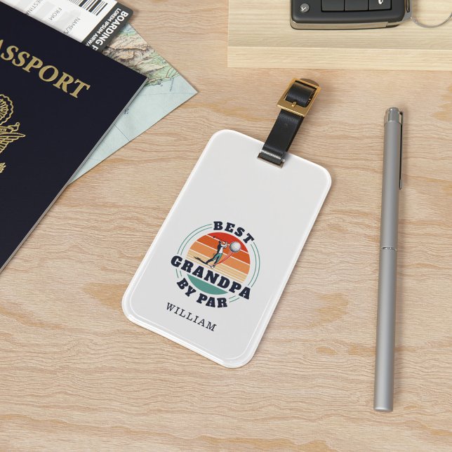 Étiquette À Bagage Meilleur Grand-Père Par Par Retro Golfing Nom de l (Best Grandpa By Par Retro Golf Luggage Tag)