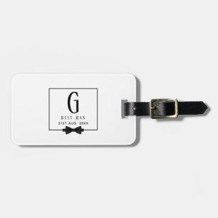 Étiquette À Bagage Meilleur homme Groomsman Monogrammed Bow Cravate M