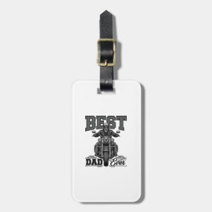 Étiquette À Bagage Meilleur Papa de Motard T-Shirt Vintage Gravure_1