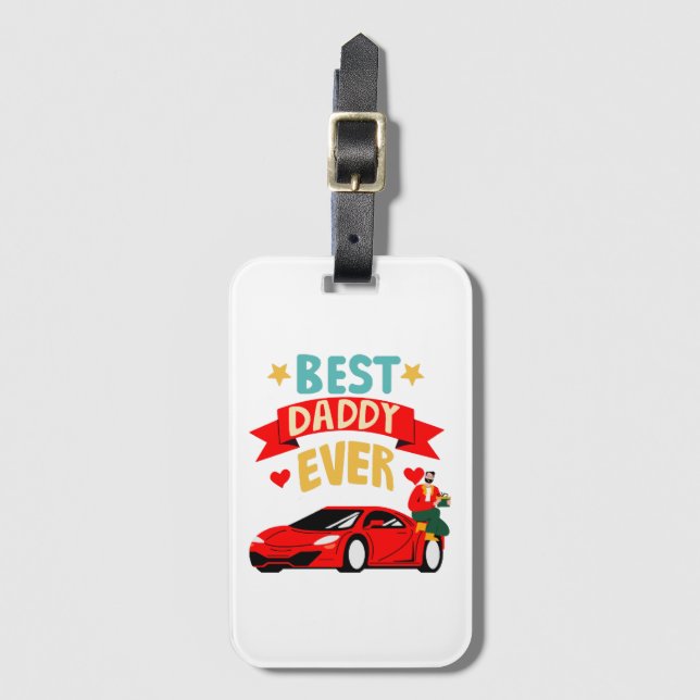 Étiquette À Bagage Meilleur Papa de tous les temps (Devant Vertical)