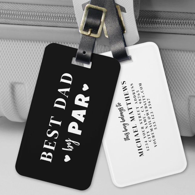 Étiquette À Bagage Meilleur papa par rapport (Best Dad By Par Luggage Tag)