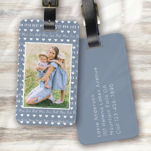 Étiquette À Bagage Meilleure maman jamais bleu photo Fête des mères
