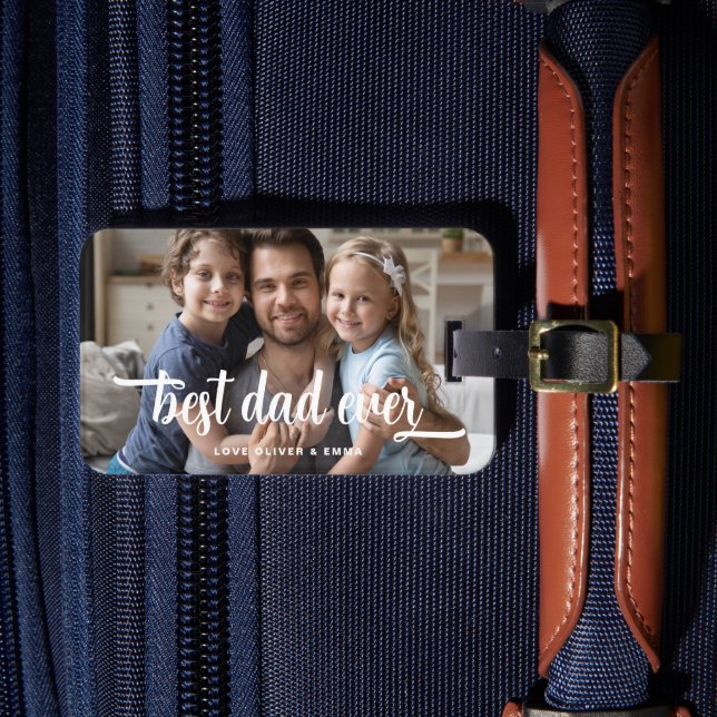 Étiquette À Bagage Meilleure photo Papa parfait  (Insitu Rectoal 4)
