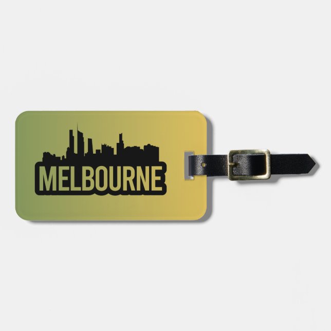 Étiquette À Bagage Melbourne city Australia Victoria skyline souvenir (Devant horizontal)
