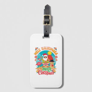 Étiquette À Bagage Mele Kalikimaka pour un Noël hawaïen lumineux