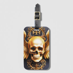 Étiquette À Bagage Memento Mori Golden Gothic Skull Sigil