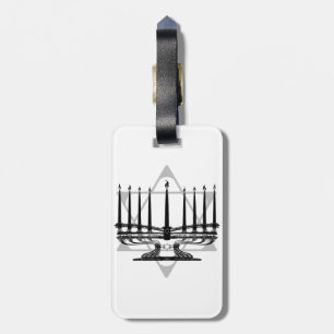 Étiquette À Bagage Menorah et étoile
