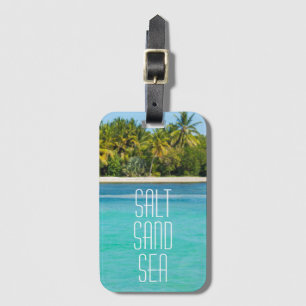 Étiquette À Bagage Mer de sable de plage tropicale