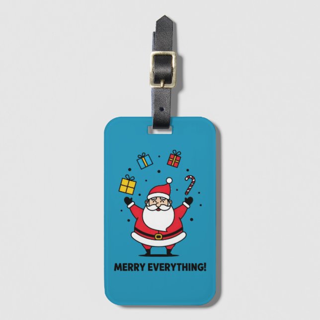 Étiquette À Bagage Merry Everything Santa (Devant Vertical)