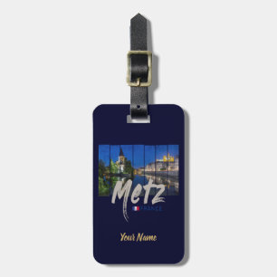 Étiquette À Bagage Metz Grand Est France en soirée Souvenir vintage