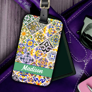 Étiquette À Bagage Mexicaine Marocaine Sicilienne Méditerranée tuile 