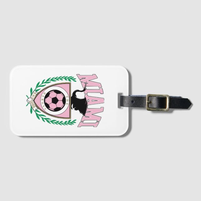 Étiquette À Bagage Miami Soccer Style Varsity  (Devant Horizontal)