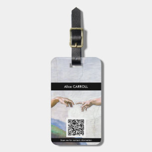 Étiquette À Bagage Michelangelo - Création d'Adam isolé - QR Code
