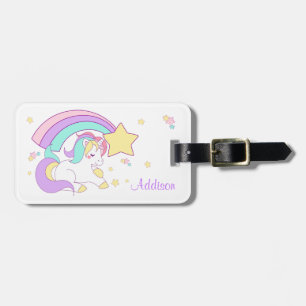 Étiquette À Bagage Mignon Licorne Arc-en-Ciel Magique Personnalisé su