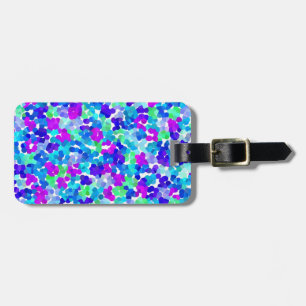 Étiquette À Bagage Mignonne bleu aqua violet pinkies motif main bagag