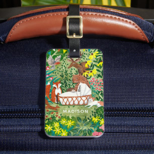 Étiquette À Bagage Mignonne Jungle Green Animal Forest Nouveau Né béb
