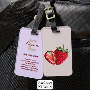 Étiquette À Bagage Mignonne rose minimaliste Granny Chic Crochet frai