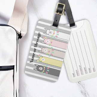 Étiquette À Bagage Mignonnes Couleurs Rétro Llamas Fille Enfants
