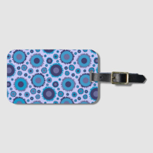 Étiquette À Bagage Mignons motifs de soleils multicolores bleus