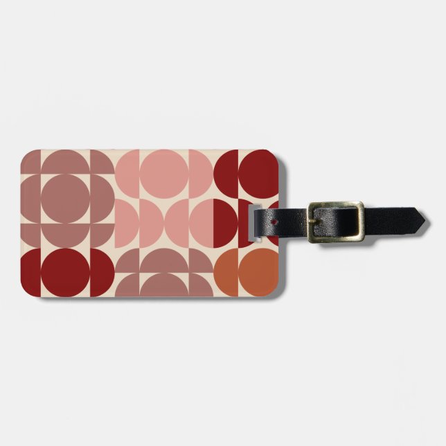 Étiquette À Bagage Milieu du siècle moderne Cercles et demi-cercles d (Devant horizontal)