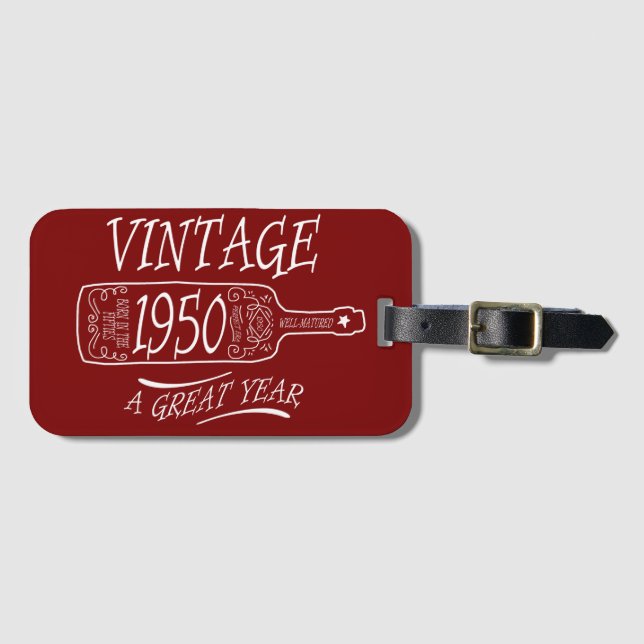 Étiquette À Bagage Millésime 1950 Une Grande Année (Devant Horizontal)