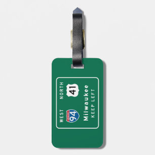 Étiquette À Bagage Milwaukee, panneau routier de WI