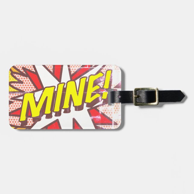 Étiquette À Bagage MINE Discours Bubble amusant Retro Comique Livre (Devant horizontal)