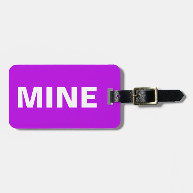 Étiquette À Bagage Mine pourpre amusante (Devant horizontal)