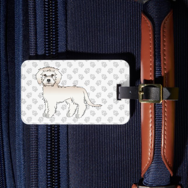 Étiquette À Bagage Mini Goldendoodle crème Chien de dessin animé mign (Insitu Rectoal 4)