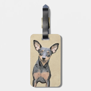 Étiquette À Bagage Miniature Pinscher Peinture mignonne Chien Art ori