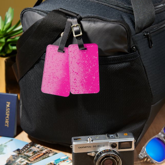 Étiquette À Bagage Minimalisme rose  (Recto & Verso)