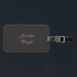 Étiquette À Bagage Minimaliste élégant moderne gris rose féminin<br><div class="desc">Carte de visite moderne et élégant. Ce modèle peut être customisé pour répondre à tous les métiers professionnels.</div>