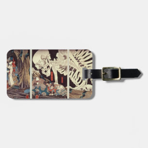 Étiquette À Bagage Mitsukini défiant le spectre squelettique, c.1845