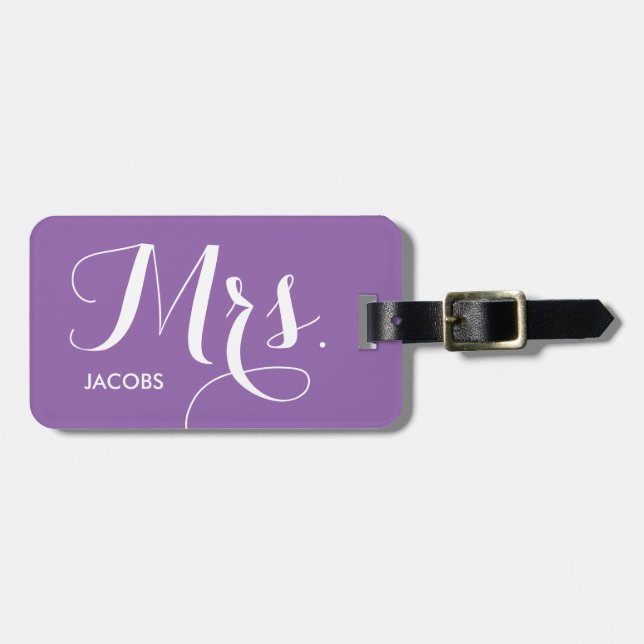 Étiquette À Bagage Mme Luggage Tag - violet (Devant horizontal)