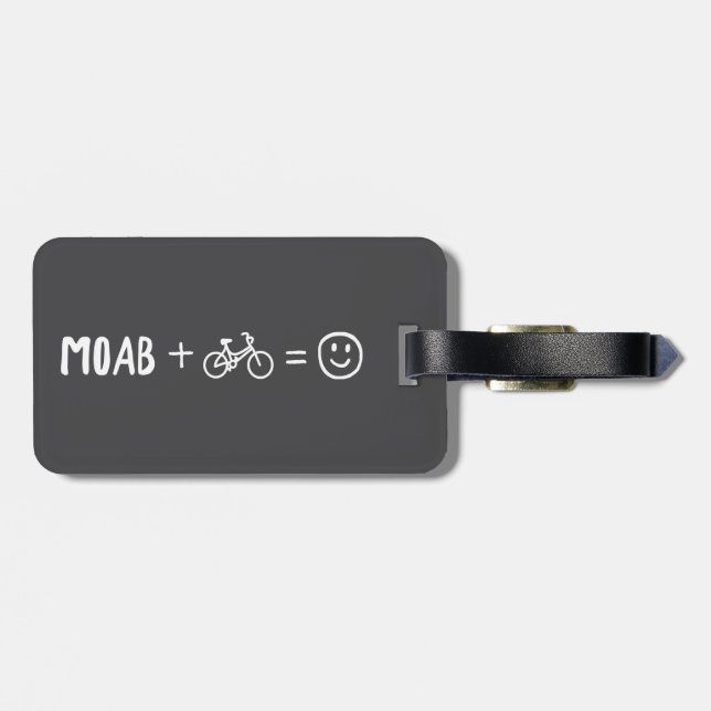 Étiquette À Bagage Moab Utah Plus Vélos Vous Rend Heureux (Dos horizontal)