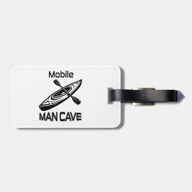 Étiquette À Bagage Mobile Man Cave Kayak (Dos horizontal)