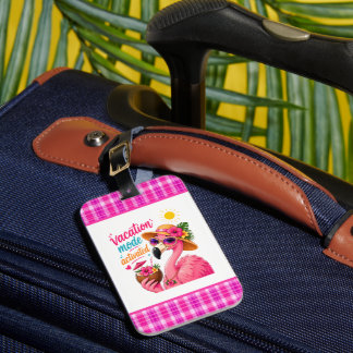 Étiquette À Bagage Mode de vacances à la plage mignon flamant rose