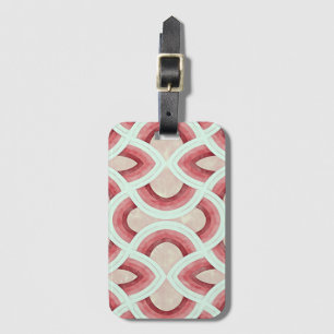 Étiquette À Bagage Modèle arc-en-ciel groovy vintage en corail et dés