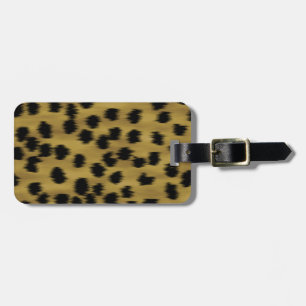 Étiquette À Bagage Modèle Brown noir et d'or d'impression de guépard