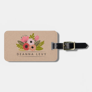 Étiquette À Bagage Modèle de bouquet floral personnalisable et modifi