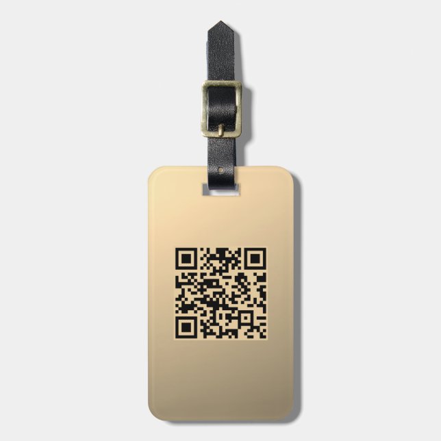 Étiquette À Bagage Modèle de code QR instantanément modifiable | Faux (Devant Vertical)