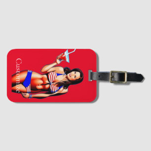 Étiquette À Bagage Modèle de conditionnement physique en bikini patri