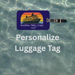 Étiquette À Bagage Modèle de croisière familiale personnalisé