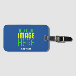 ÉTIQUETTE À BAGAGE MODÈLE DE TEXTE D'IMAGE BLEU MODERNE MODIFIABLE