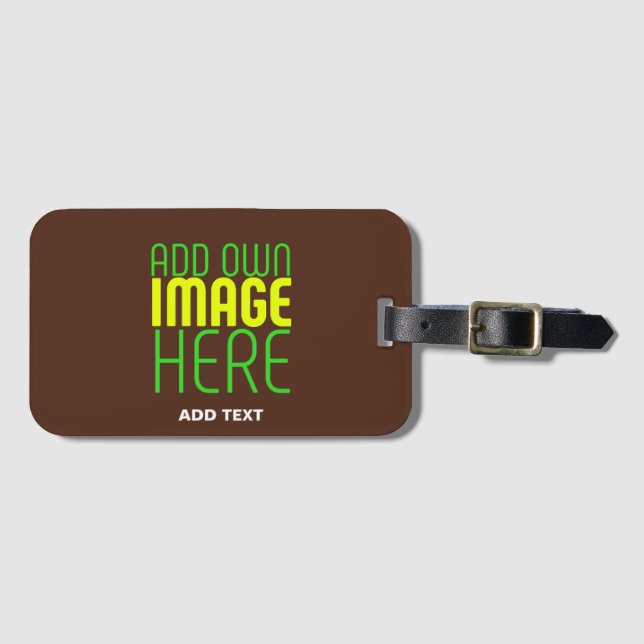 ÉTIQUETTE À BAGAGE MODÈLE DE TEXTE D'IMAGE BROWN SIMPLE MODERNE (Devant Horizontal)