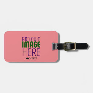 ÉTIQUETTE À BAGAGE MODÈLE DE TEXTE D'IMAGE ROSE MODERNE ÉDITABLE SAUM