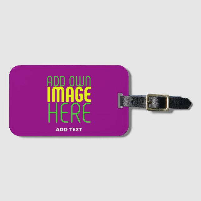 ÉTIQUETTE À BAGAGE MODÈLE DE TEXTE D'IMAGE SIMPLE MODERNE MODIFIABLE (Devant Horizontal)