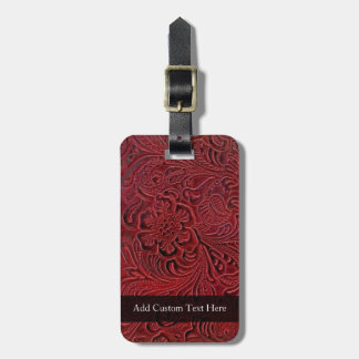 Étiquette À Bagage Modèle Floral En Cuir